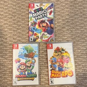 Nintendo Switch Game Bundle - Super Mario Party, Mario & Luigi, Super Mario RPG